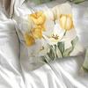 Pc Floral Tulip Throw Pillow Cover D DoubleSide Print Polyester Cushion Case for Home Sofa Car Office Outdoor Decor