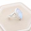 Rainbow Moonstone Marquise Ring in 925 Sterling Silver, Handmade Minimalist Gemstone Ring, Boho Moonstone Jewelry