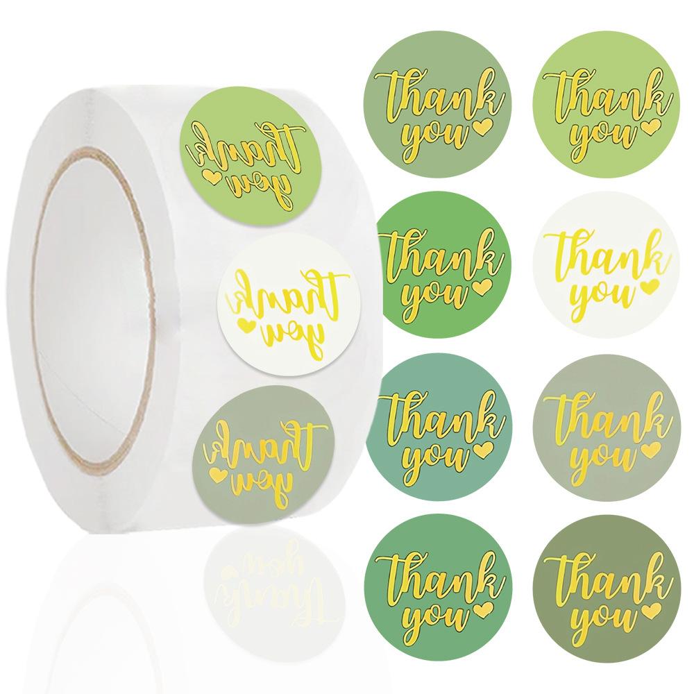 500 Pieces/roll Tape Thank You Handbook Material Decorative Envelope Seal Sticker Dots