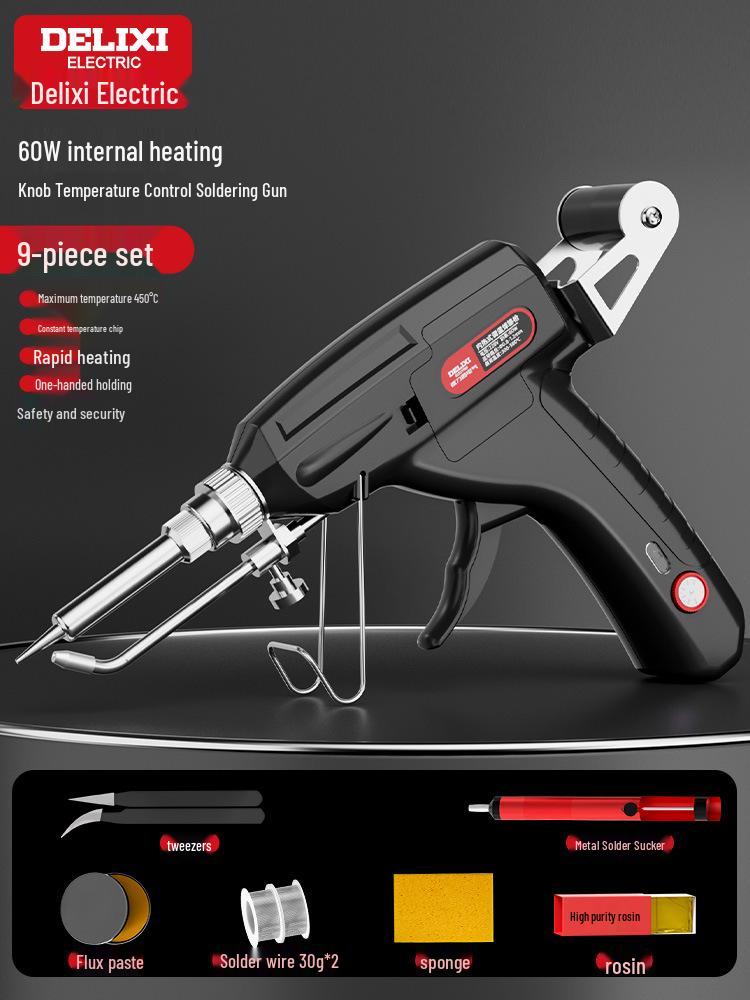 DELIXI Electric Auto-Feed Soldering Iron with Digital Display & Adjustable Temperature