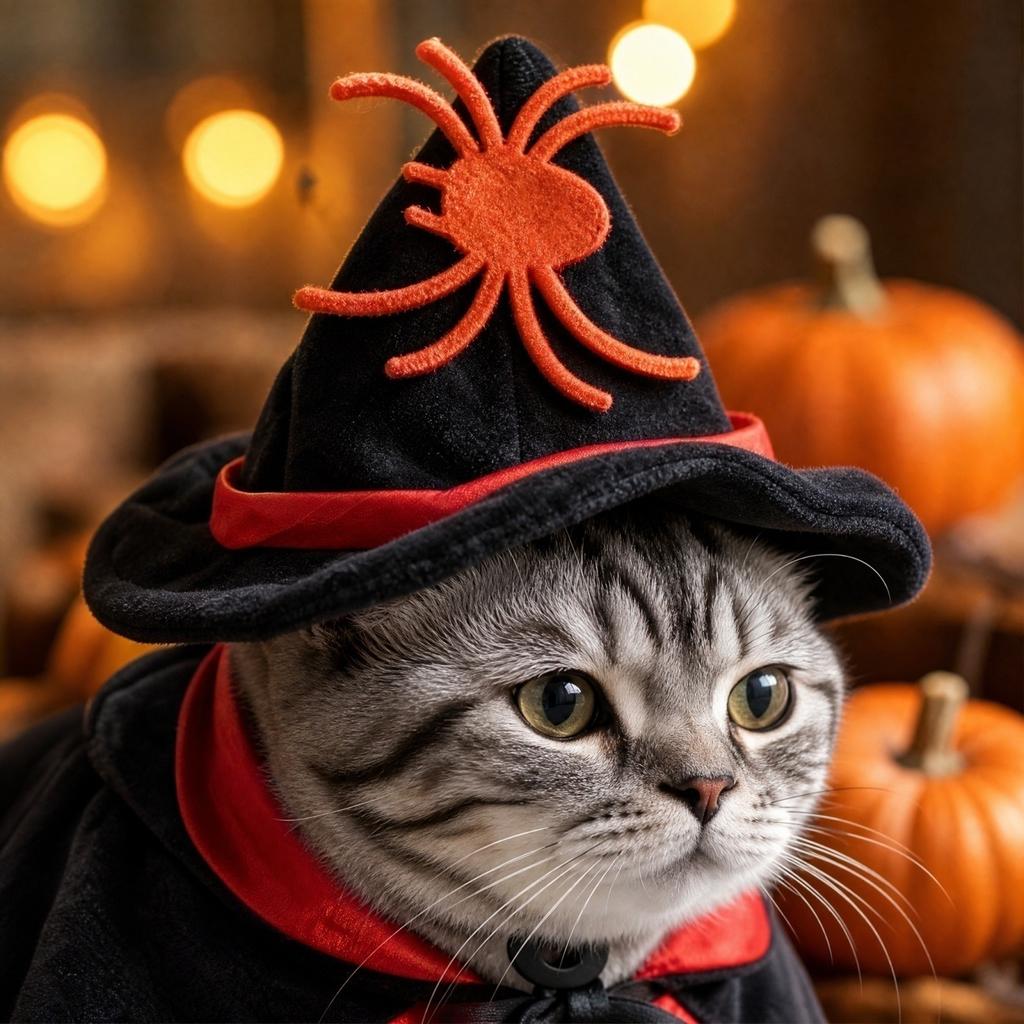 Pet Halloween Cape and Hat Set for Cats and Dogs - Costume Accessories for Holiday Parties