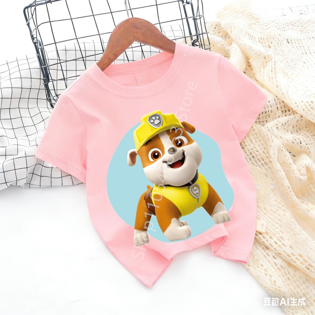 Paw Patrols Baby TShirt Girls Boys Clothes Cartoon Anime Chase Skye Figure Printed Toddler Tops Summer Clothes Gift
