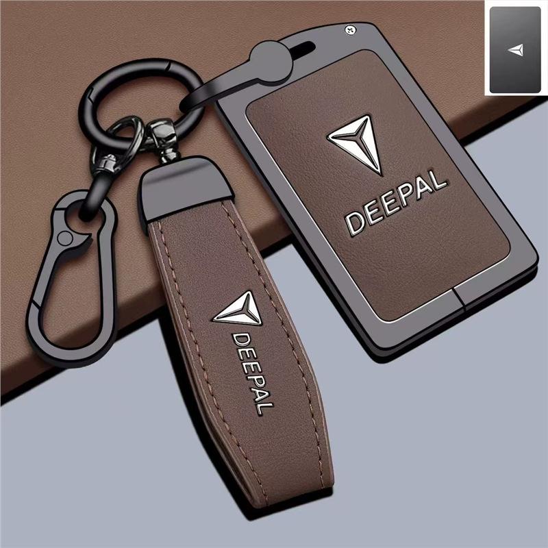 Deepal Dunkelblaues Autoschlüssel-Etui mit NFC-Kartenfach und Schnalle