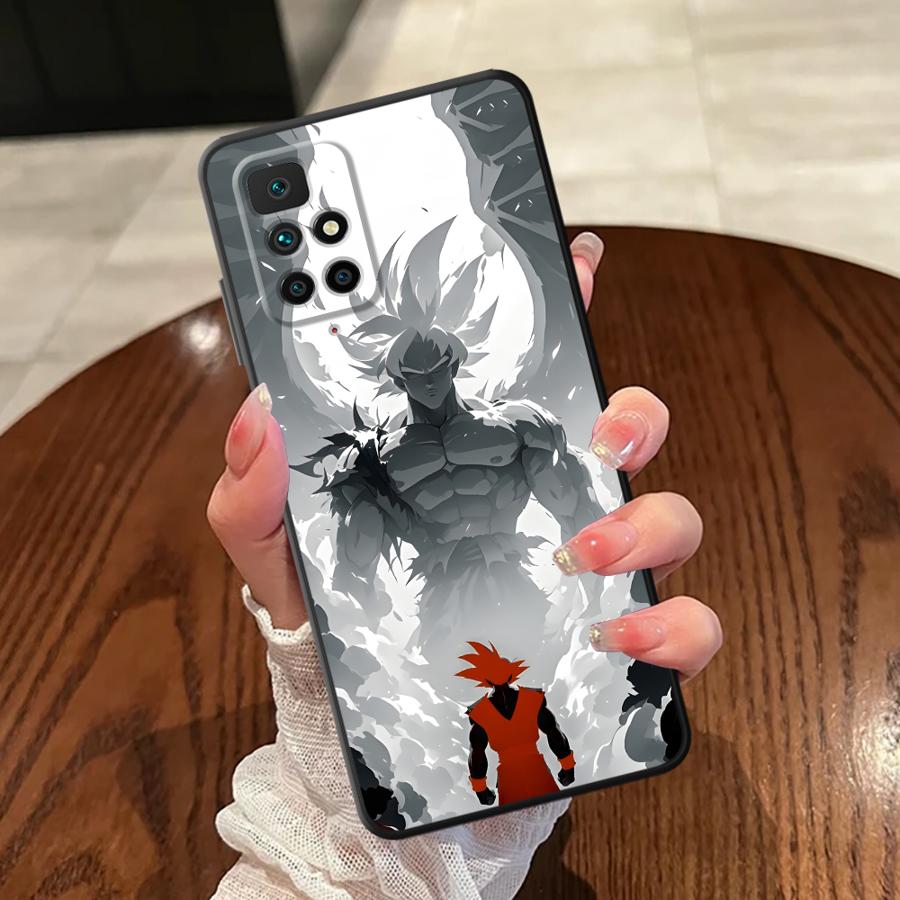 Black Soft Phone Cover Case for Xiaomi Redmi 13C A3 A4 10 K40 K80 Pro 12C A5 A1 A2 Plus 9 14C Cartoon Dragon Ball Goku
