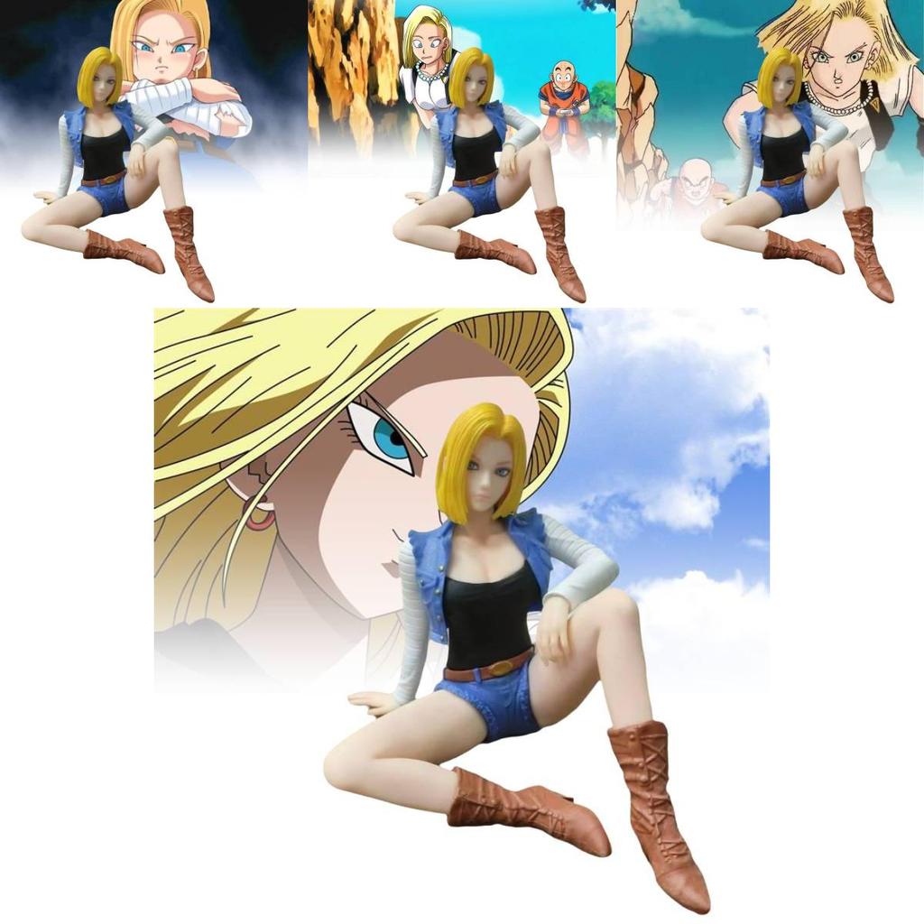 Dragon Ball Z Figure Android 18 Sitting Pose Stylish Pvc Anime Model 13cm Collectible