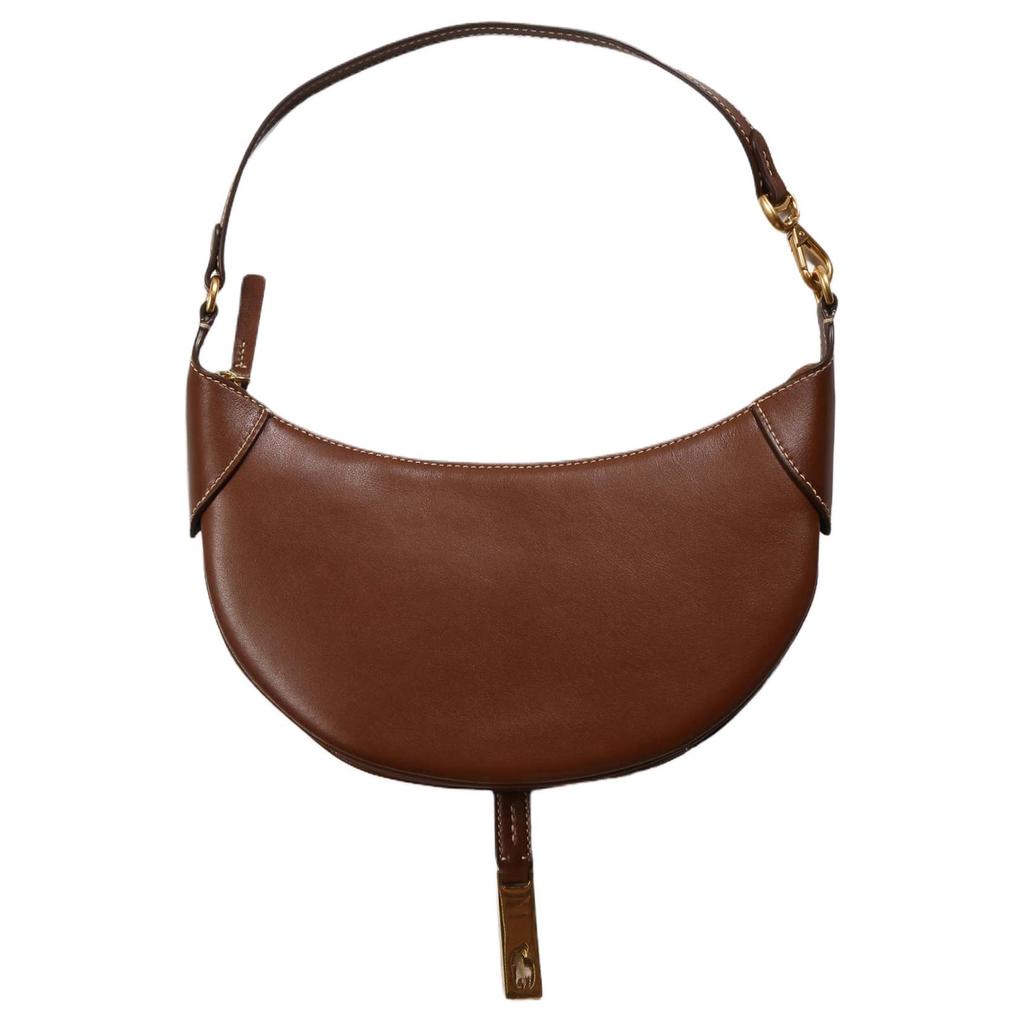 Polo Ralph Lauren Adjustable Strap Leather Tote Shoulder Bag Small Women bags Dark-Brown 428871248014