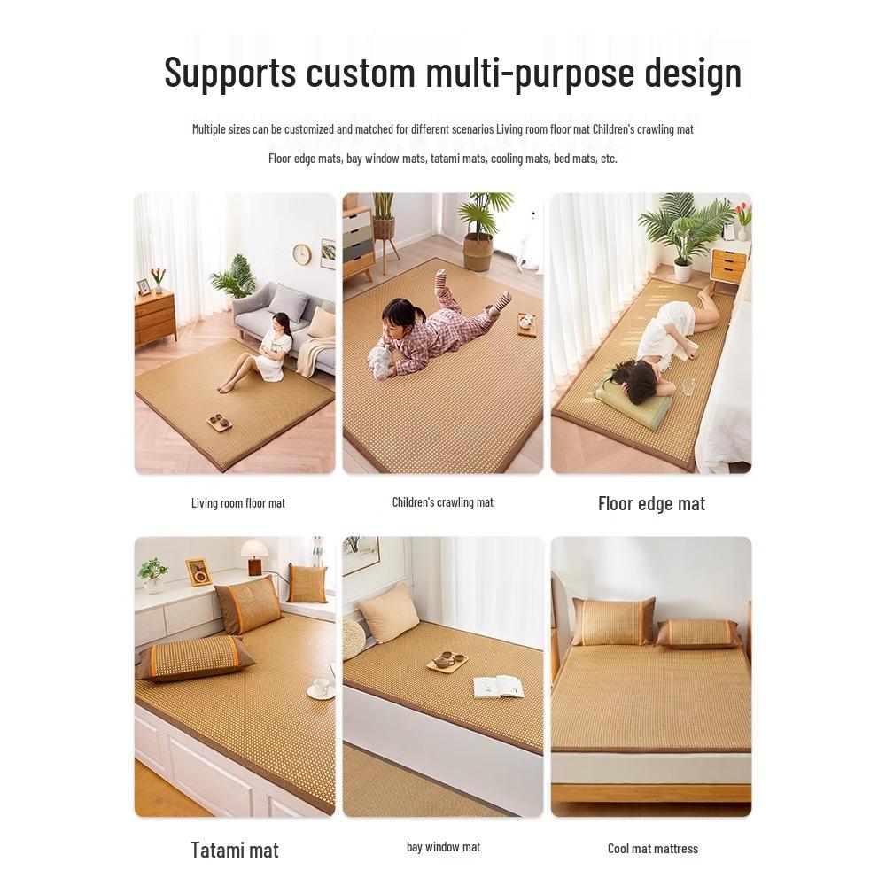 Cool Rattan Floor and Crawling Mat: Bedroom, Balcony, Living Room, and Bedside Tatami Rug