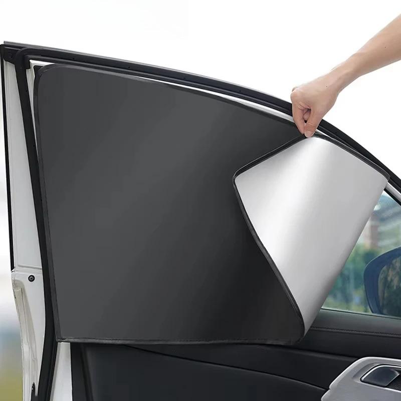 4 pieces of car side window sunshades, summer sunshades, UV reflective magnetic car privacy curtains