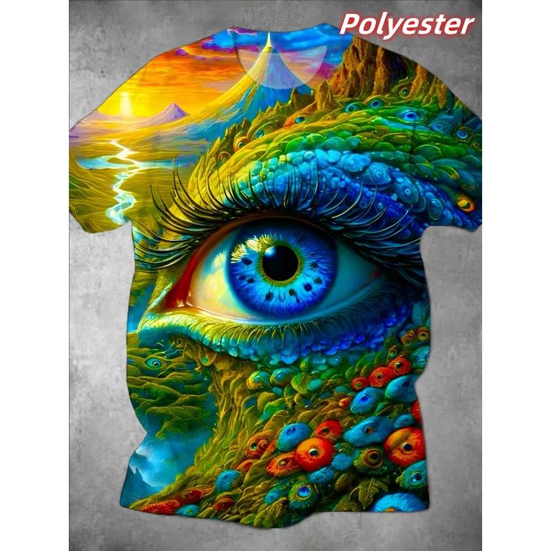 T-shirt Cool à Motif Dessin Animé Coloré Pour Hommes Horloge Magicien Impression 3D Manches Courtes T-shirts d'Été Street Style Amples T-shirts à Col Rond