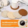 Concise Style Cotton Rope Woven Placemat Household Thick Insulated Coaster Hand Woven Cotton Linen Coaster With Storage Rack