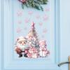 Weihnachten Rosa Schneemann Weihnachtsmann Wandaufkleber Neujahr Glasfenster Dekoration Wandbild Zimmer Heimdekoration Elektrostatische Aufkleber