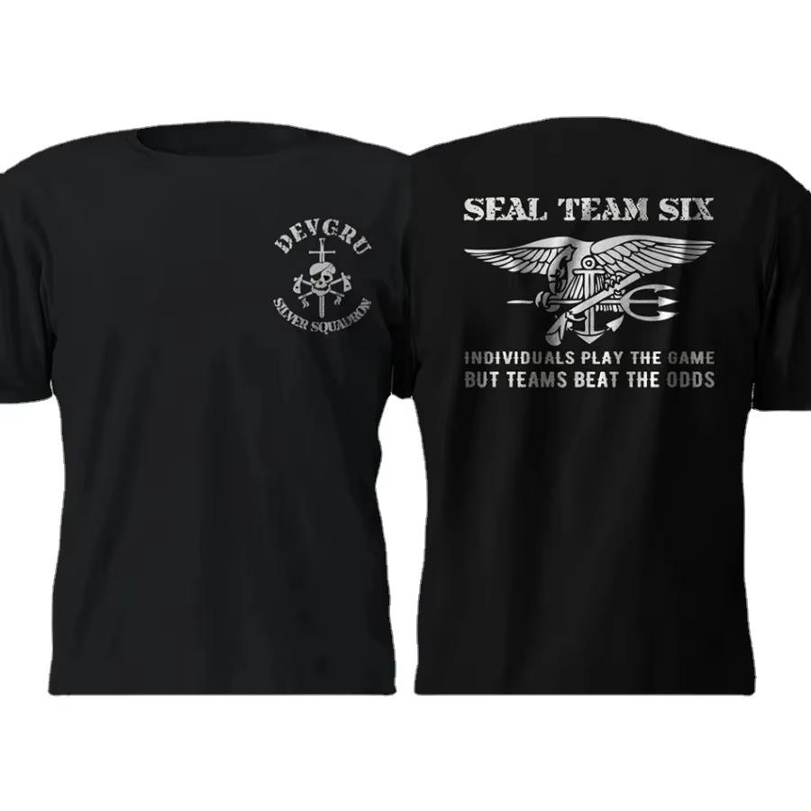 Naval Seal Team 6 Six Devgru Silver Squadron Tshirt 100 Cotton Oneck Summer Short Sleeve Casual Unisexs Tshirt Size S4xl 3XL