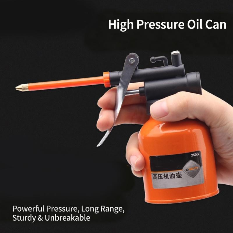 250ml/300ml High Pressure Lubricating Oil Storage Can Bottle with Long Flexible Spout Hand Pump Oiler Can for Industrial