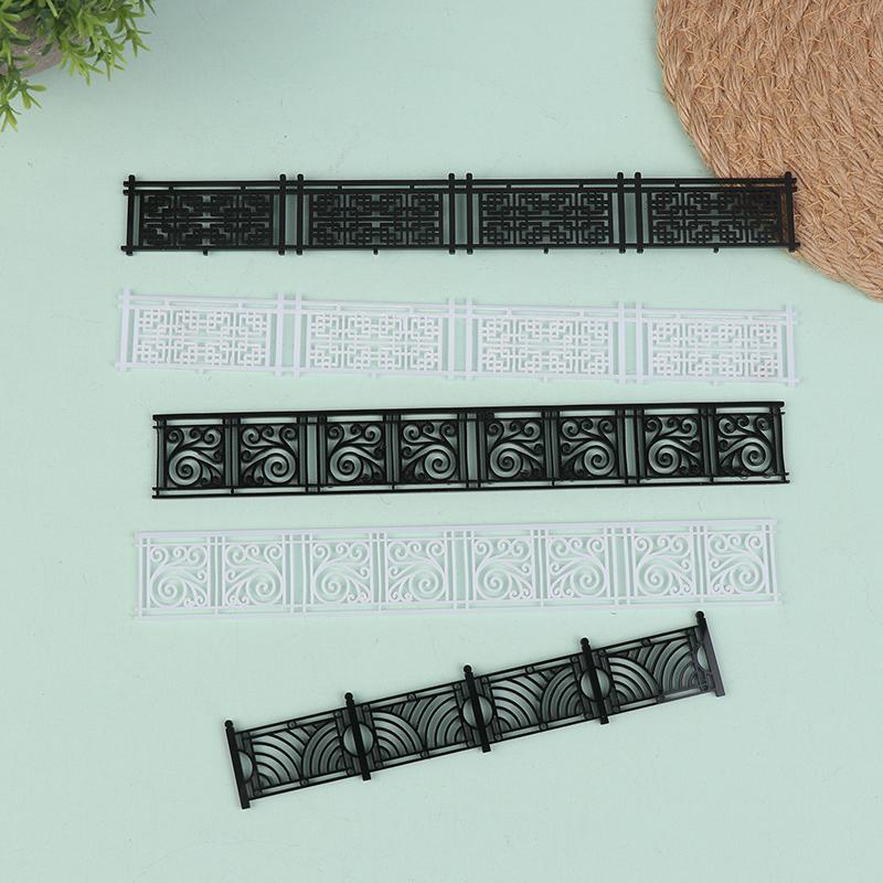 5Pcs Plastic Fences Black/White Guardrail Architectural Model Sand Table Landscape Railing Diy Handmade Wall Model Fence