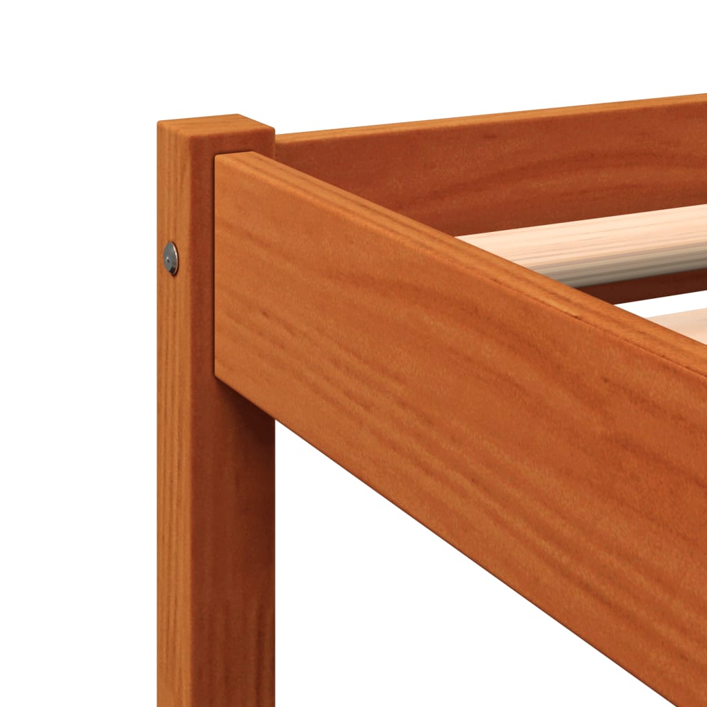 Vidaxl Bed Frame Without Mattress, Waxed Brown, 75X190 Cm, Pine