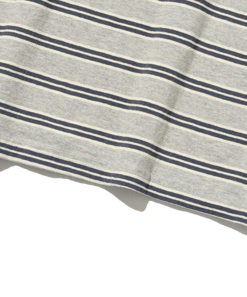 TAILOR STUDIO Classic Striped Short Sleeve T-Shirt (Grey)