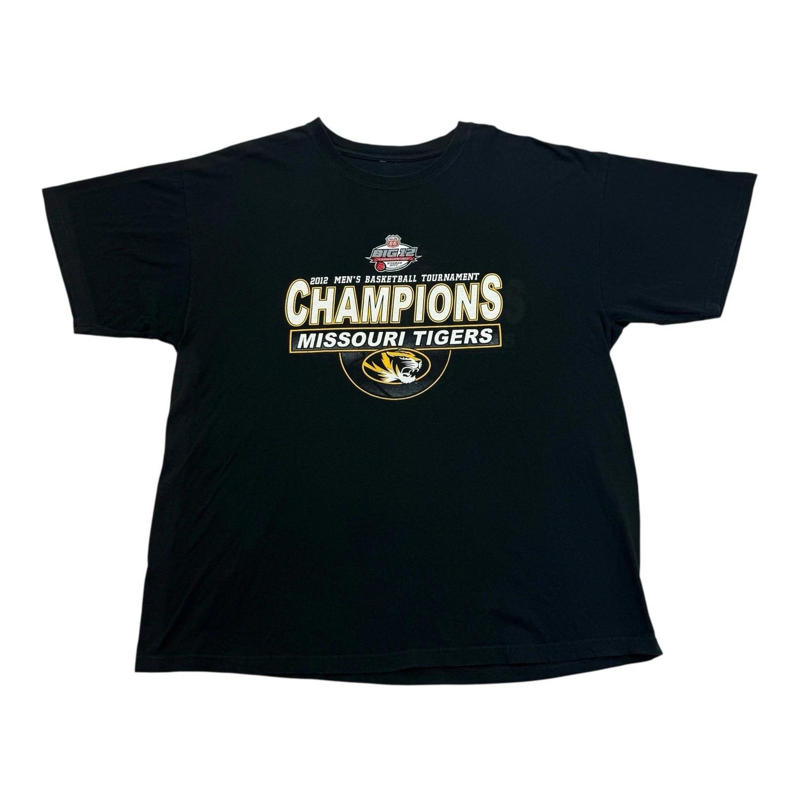 Missouri Tigers Shirt Mens XXL Black 2012 Basketball Tournament Champions Mizzou L