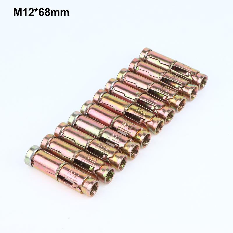 10 Piezas Manga Única Resistente Anclaje de Tornillo de Expansión de Tres Piezas M6 M8 M10 M12 para Hormigón