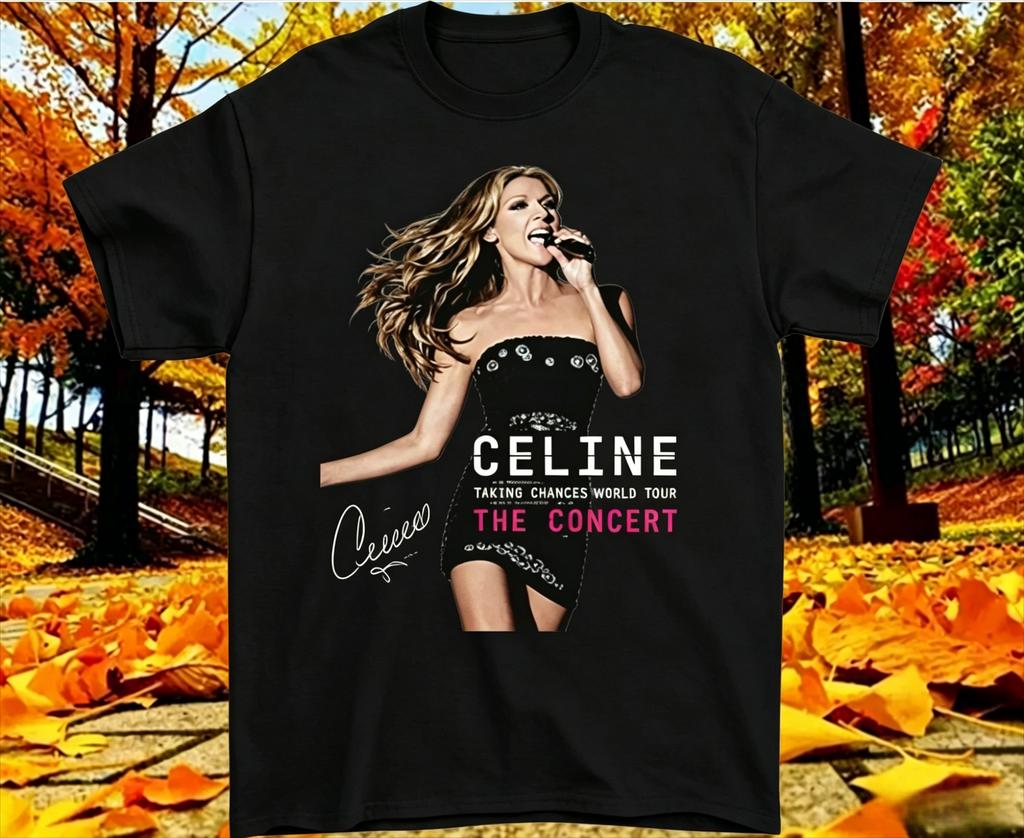 Celine Dion Parigi 2026 Fan Tour Regalo Maglietta Uomo Donna 2026 Estate Nuova Moda Maglietta da Uomo Musica Pop Streetwear Hip Hop Tee