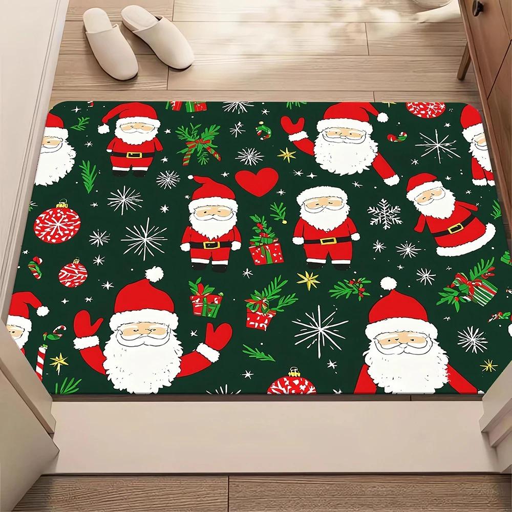 1 Stück Weihnachts-Schneemann-Matte für die Tür, Feiertags-Innen- und Außenbereich, Willkommensmatte für die Hinter- und Vordertür, Winter-Türvorleger.