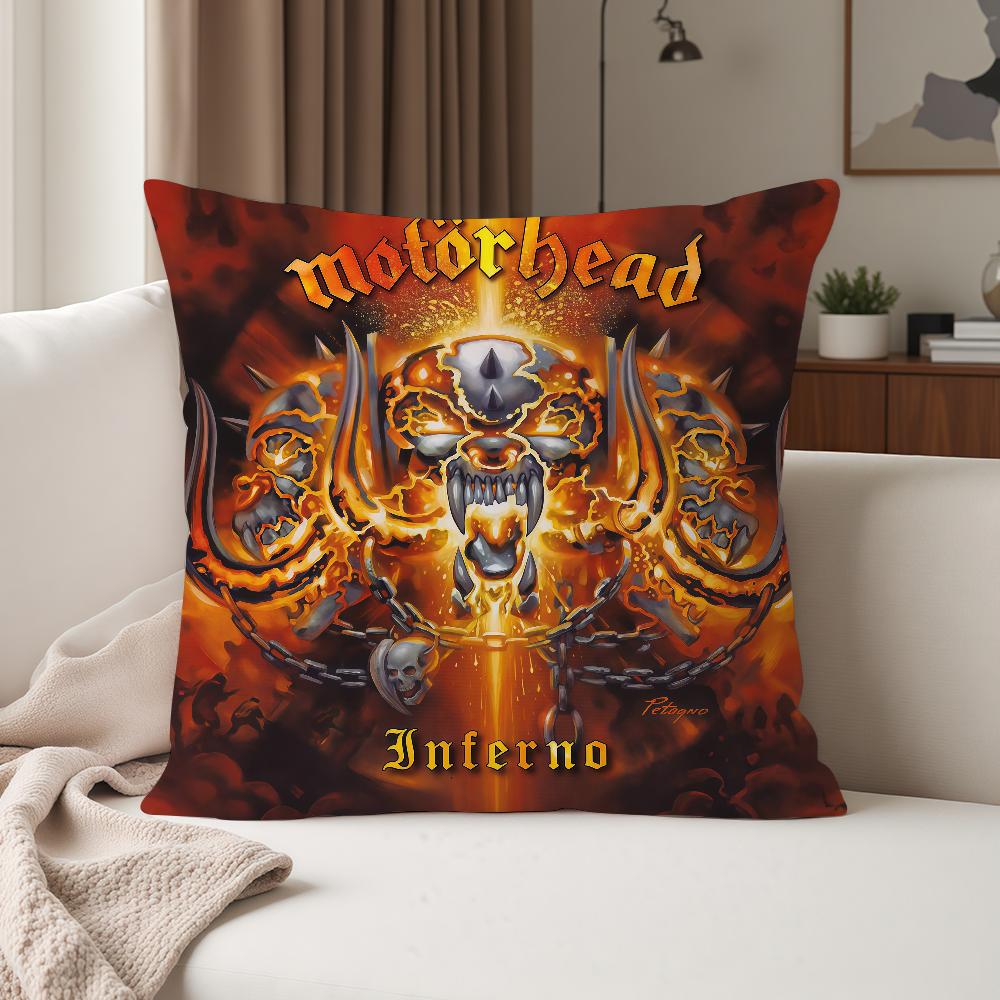 Rock Band M-Motorhead Pillow Case Suitable For Bedrooms Living Rooms Cars Home Decoration 12x12Inch