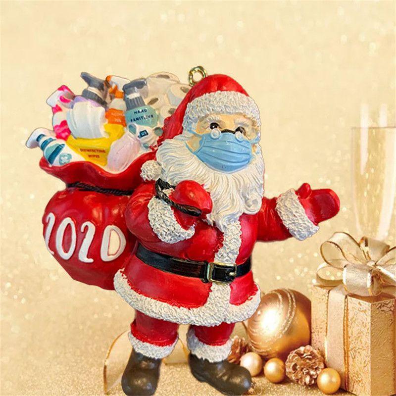 Charming Christmas Tree Ornaments Featuring Santa Claus Wearing A Mask For Holiday Cheer