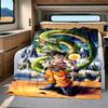 1PC Manta de Franela con Estampado de Son Goku, Alta Calidad para Todas las Estaciones, Decoración del Hogar, Calidez y Comodidad, Perfecta para Regalos de Navidad