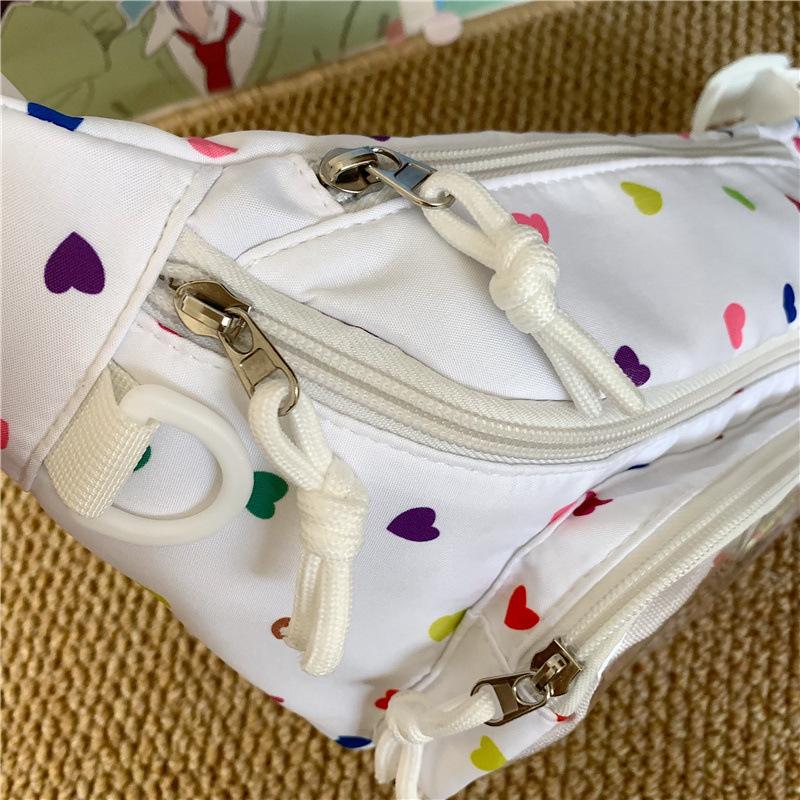 Women's Crossbody Bag Transparent Chest Bag Print Student Shoulder Bag