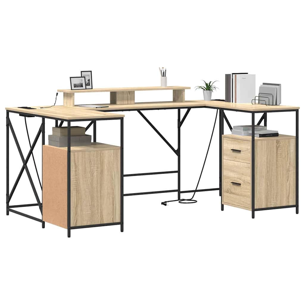 Desk Sonoma Oak 182 x 101 x 87.5 cm Particleboard