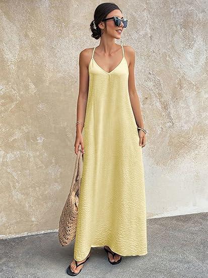 2026 new women's suspender backless sexy hollow sleeveless long dress women's wholesale