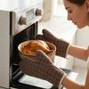 Thick Heat Resistant Oven Gloves with Pot Holder Non-Slip Cotton Mitts for Microwave Baking Grilling Kitchen Gloves