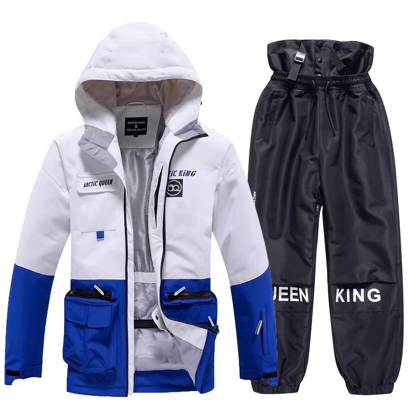 Unisex Couple's Korean Style Ski Suit Set: Warm, Thick Jacket and Pants for Snowboarding & Alpine Skiing