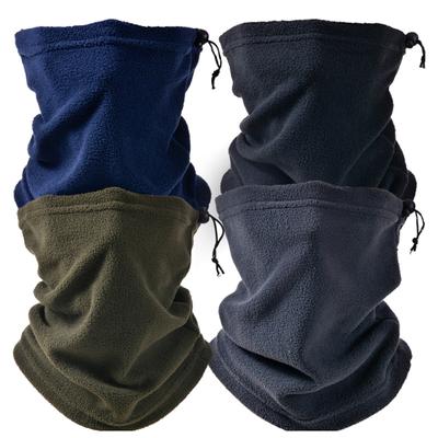 Winter-Multifunktions-All-in-1-Halsmanschette aus Polarfleece, einfarbiger Gesichtsschutz, Kordelzug-Design, dicke Rad-Kopfbedeckung, Laufsport-Schal