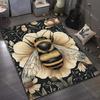 1 PC Retro Style Bees Flowers Print Carpet  Modern Home Decor Area Rug Living Room Bedroom Bedside Sofa Aisle Corridor Floor Mat