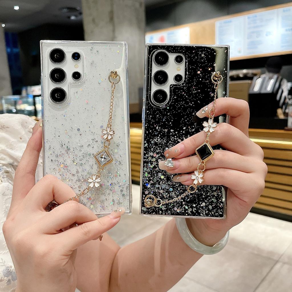 Applicable to Samsung S22U mobile phone case S23U.diy bracelet S24U Epoxy glitter niche mobile phone case
