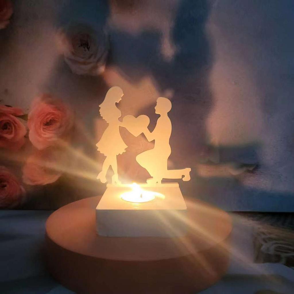 DIY Couples Propose Candlestick Love Silicone Mold Wedding Decor Candle Holder Resin Plaster Molds Valentine Gifts