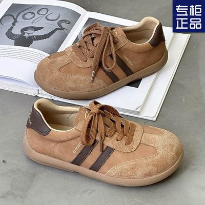New Forrest Gump Shoes Women's Breathable Color Matching Lace-up Round Head 2024 Autumn Shoes Women's Retro Casual German Training Sports Shoes