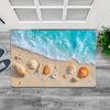 Ocean Waves Beach Shells Floor Mat Flannel Door Mat Non-Slip Washable Foam Entryway Rug for Bathroom Bedroom Entryway