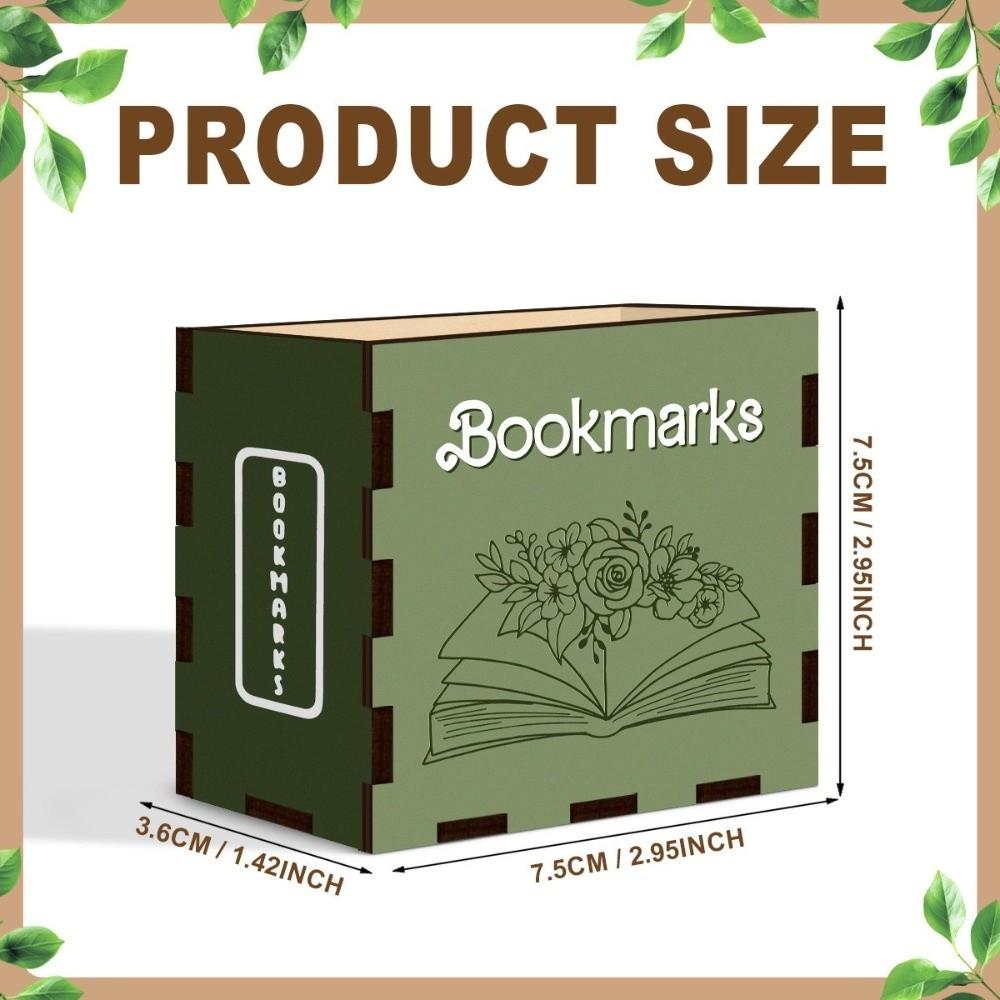 Wood Bookmark Storage Box Book Shaped Desktop Storage Box Pen Container Home Office Decor