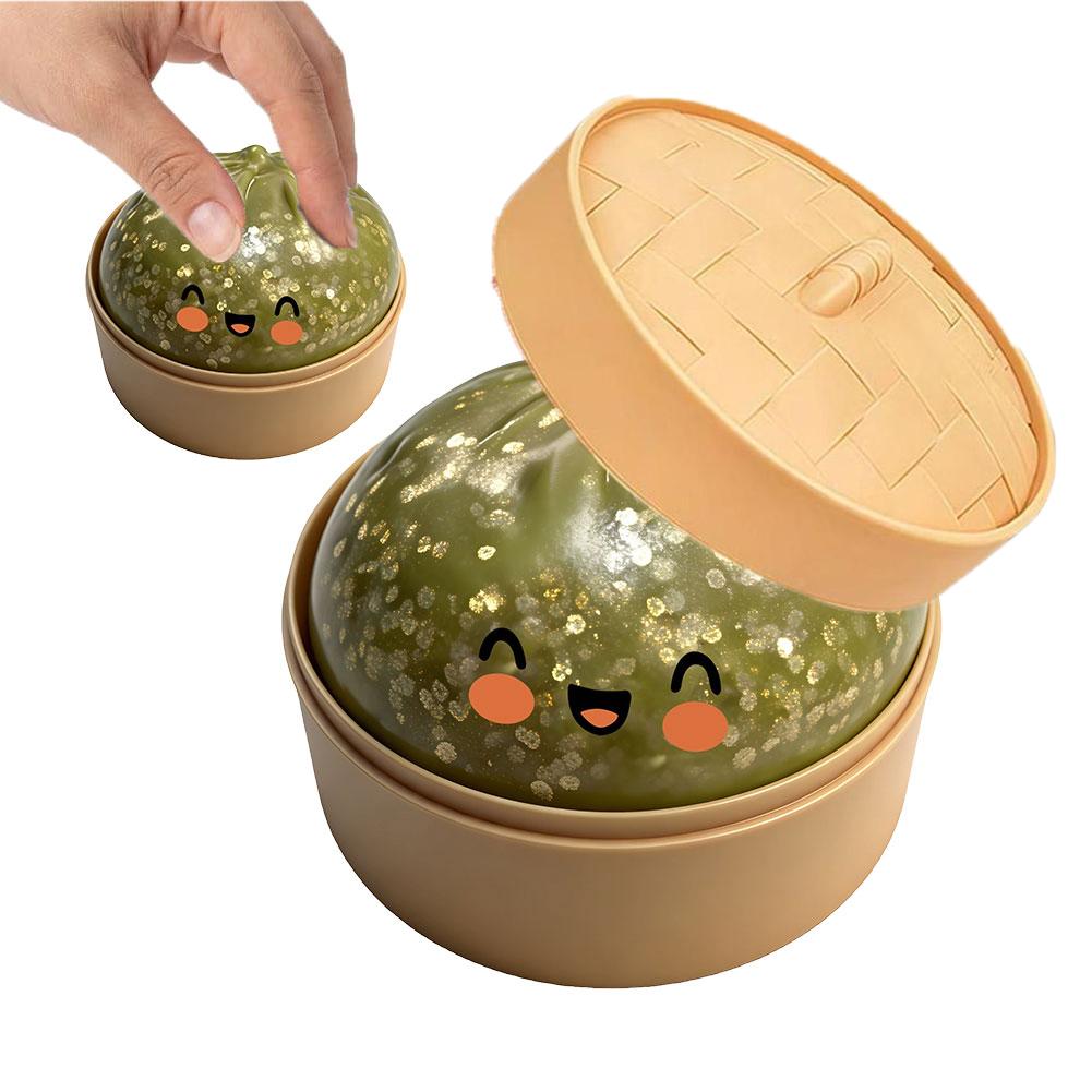 Baozi Stress-Relieving Toy Colorful Realistic Giant Steamed Bun Squeezable Toy Reusable Low Rebound Decompression Toy Home Decor