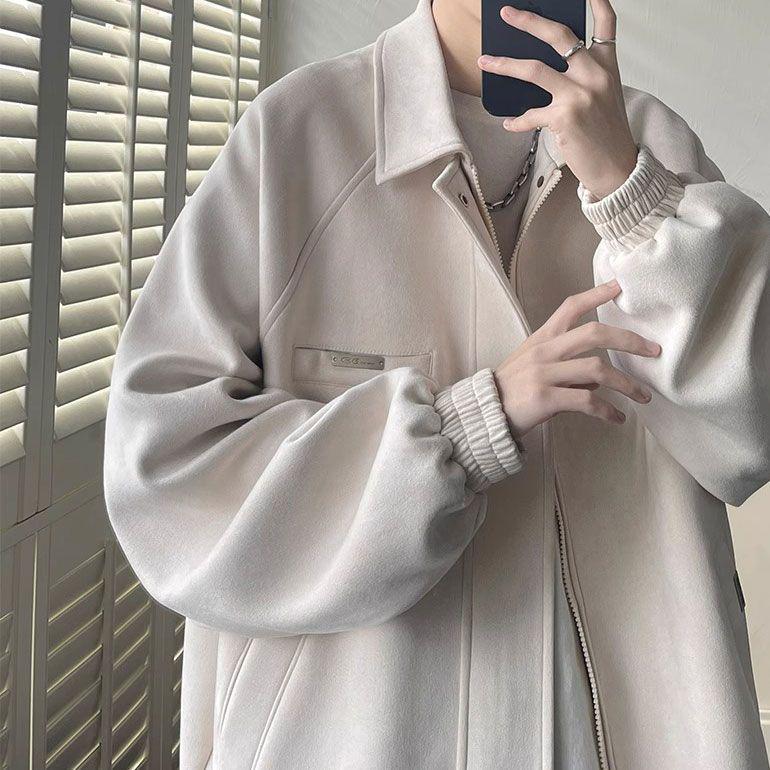 2025 European & American Retro Lapel Suede Jacket for Men & Teenagers