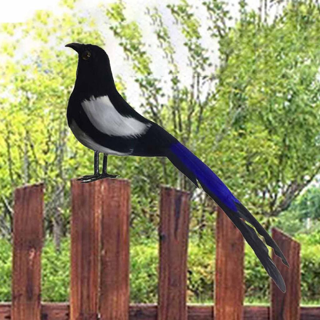Magpie Simulation Bird Decorative Crafts Animal Garden Ornament for Garden Photography Prop Yard Art Courtyard Micro Landscape