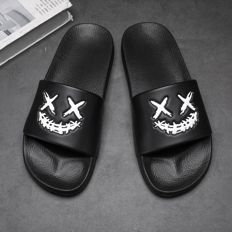 

Summer Men Slippers Indoor Outdoor Casual Non-slip Beach Shoes For Women Breathable Home-based Shoe Large Size36-48 36 чёрный