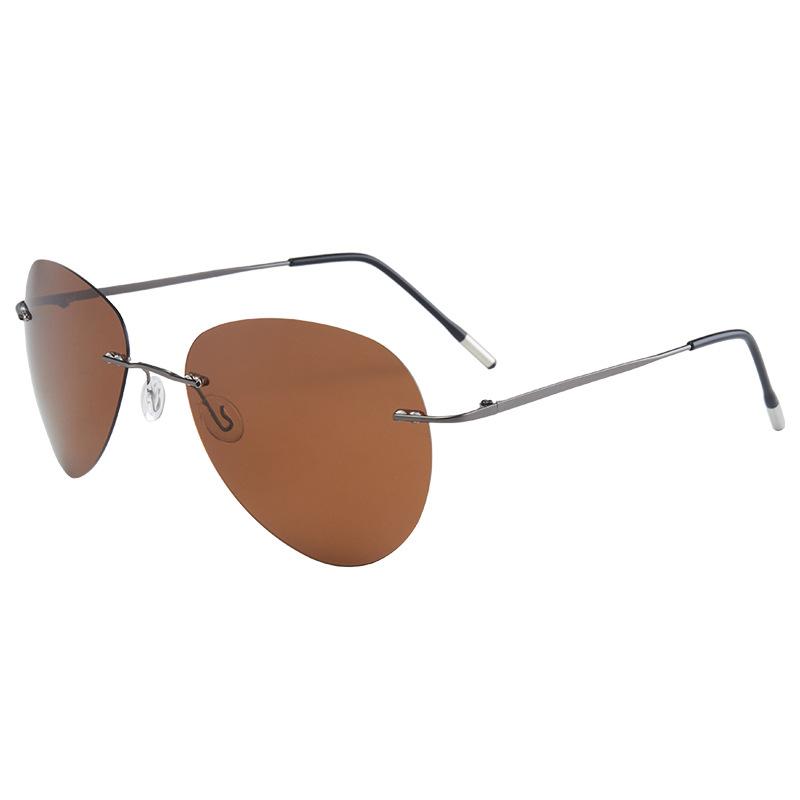 Hd Color Changing Outdoor Sunglasses Frameless Ultra Light Polarized Night Vision Goggles Toad Glasses Driving Uv Protection Sunglasses