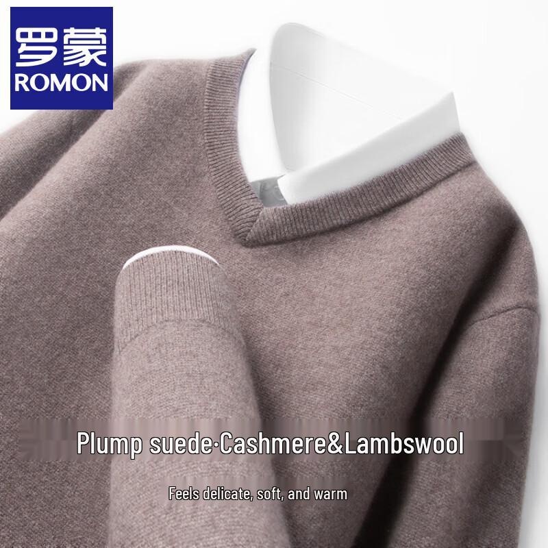 ROMON Мужской пуловер с V-образным вырезом из смесового кашемира L