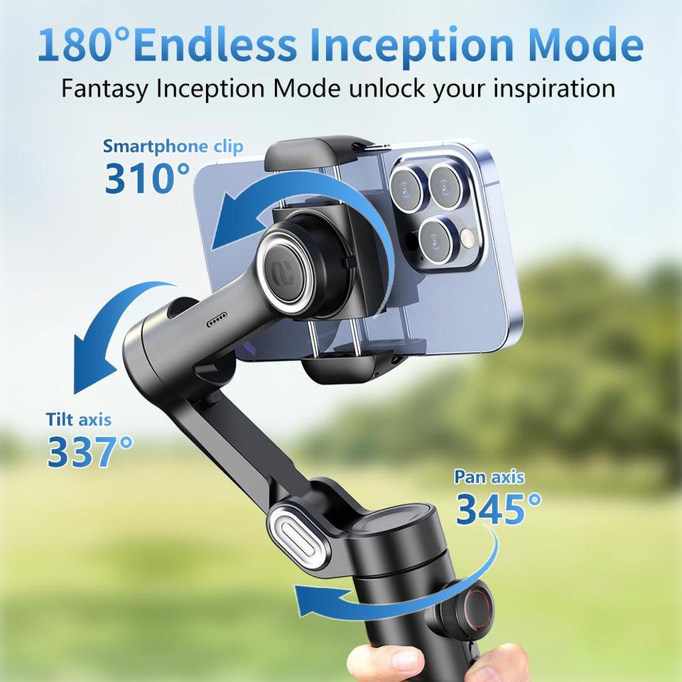 

3-axis Handheld Gimbal Stabilizer For IPhone Android Facial Intelligent Tracking чорний