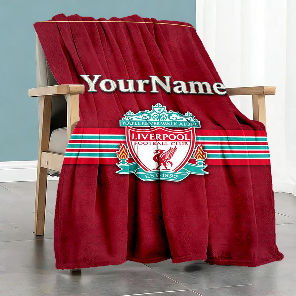 Liverpool Customize Your Name Blanket Gift Customizable Blanket Ultra-Soft for Nap Livingroom Chair Picnics for All Occasions