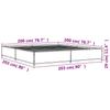 Bed Frame in Sonoma Oak Finish 200 x 200 cm Made of Engineered Wood and Metal