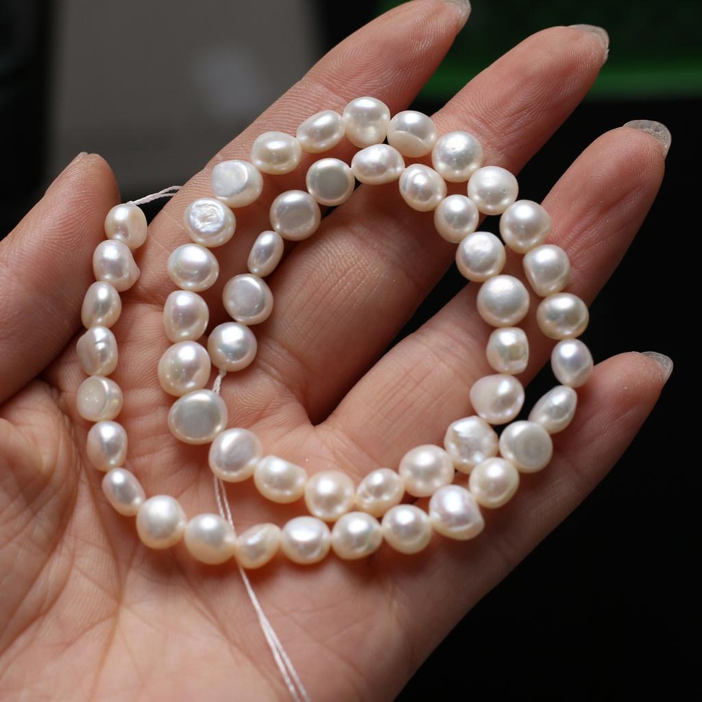 1String, Boho White Natural Freshwater Pearls, Nugget Pearl Beads for Jewelry Making DIY Necklaces Bracelets, Anklets Crafts Length 36cm