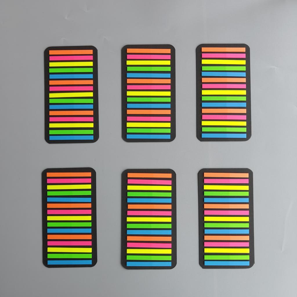 6 Packs Transparent Sticky Notes Tab Self-Adhesive Kawaii Clear Bookmarkers Annotation Books Page Marker Stationery